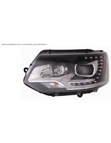 Left Headlight with LED Daylight for VW Transporter T5 2011- P Black