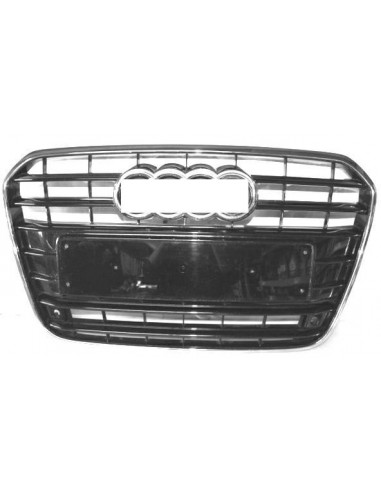 Black Chrome Front Grille For Audi A6 2011 Onwards