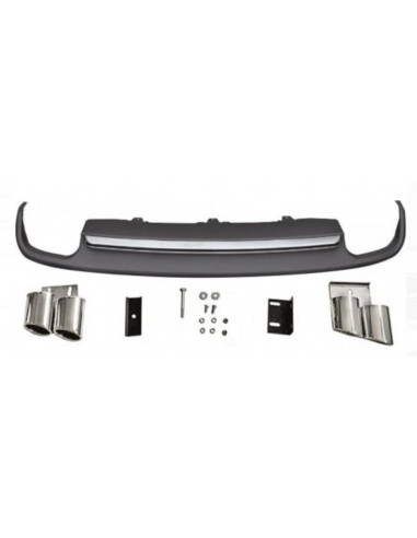 Rear Bumper Spoiler And Exhaust Tailpipe Kit For A4 2011- S4 Molding