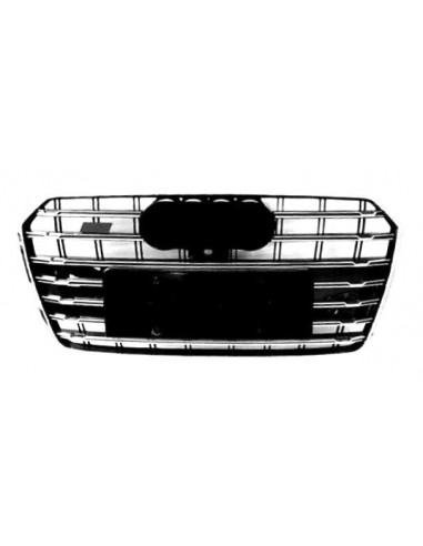 Chrome-Black Front Grille Cover for Audi A7 2015 Onwards