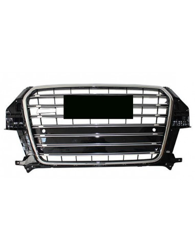 Chrome-Black Front Grille with Sensors for Audi Q3 2011 Onwards