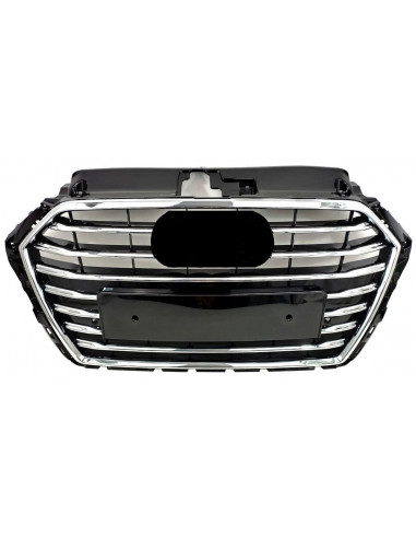 Chrome-Glossy Black Front Grille For Audi A3 2016 Onwards