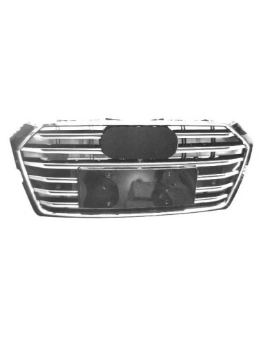 Chrome-Black Front Grille For Audi A5 2016 Onwards