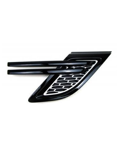 Rejilla Guardabarros Derecho Tiras Negras Plata Brillo Para Rover Sport 2013-