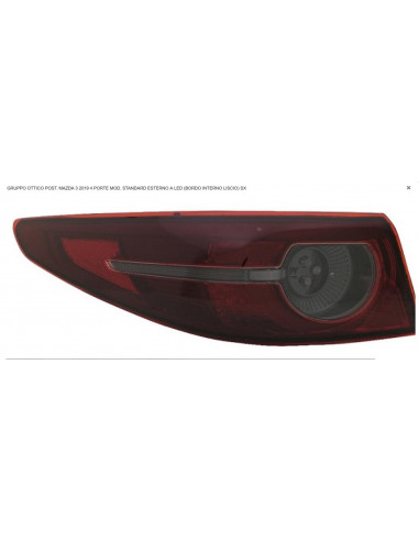 External Left Rear Light Led For Mazda 3 2019- Standard Molding 4P