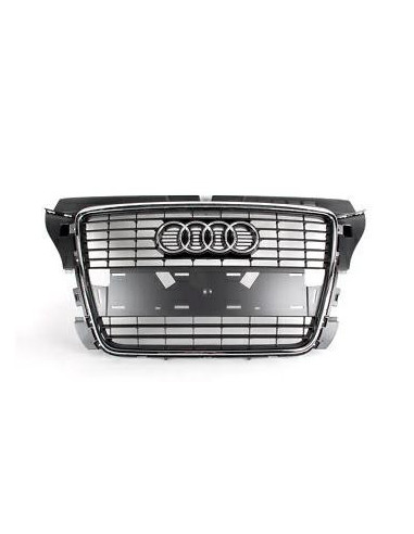 Graue und verchromte Frontgrillmaske für Audi A3 ab 2008