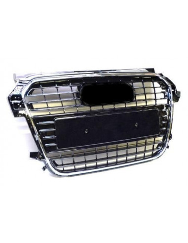 Gloss Black Grille with Chrome Frame for Audi A1 2010 Onwards