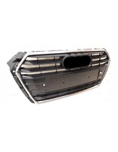 Black Grille Mask Chrome Frame And Park Sensor Holes For Audi A4 2015-