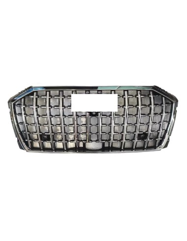 Black Chrome Grille Grill Holes Camera Acc Sensors for Audi A8 2021-