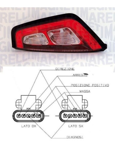 Tail light rear right Fiat Punto Evo 2009 to red frame Aftermarket Lighting